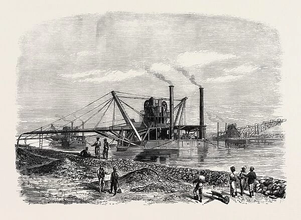 The Isthmus of Suez Maritime Canal: Dredges and Elevators at Work, 1869