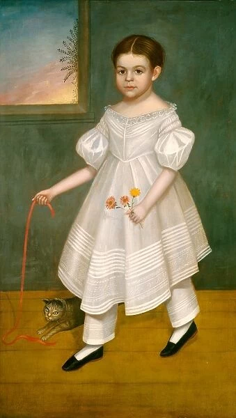 Joseph Goodhue Chandler, Girl with Kitten, American, 1813-1884, c
