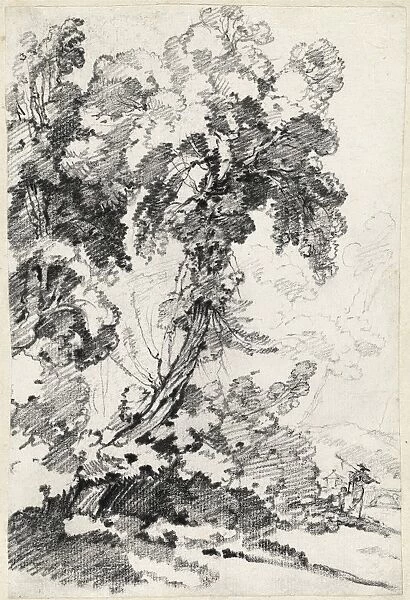 Joseph-Marie Vien, A Towering Tree with Travelers, French, 1716 - 1809, 1746-1749