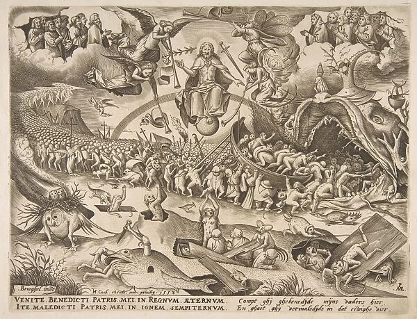 Last Judgment 1558 Engraving first state two
