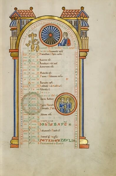 June Calendar Page with Junius Brutus (?) and Zodiacal Sign of G