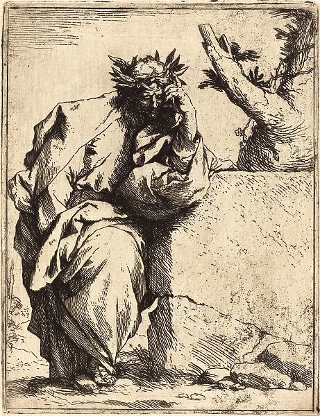 Jusepe de Ribera (Spanish, 1591 - 1652), The Poet, c. 1620-1621, etching and engraving