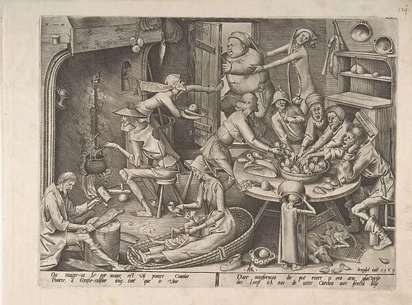 Thin Kitchen 1563 Engraving first state plate