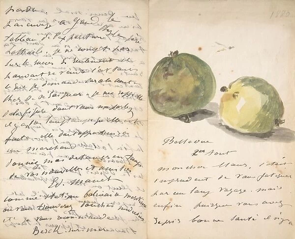Letter Eugene Maus Decorated Two Plums August 2