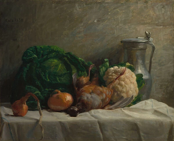 Life Vegetables Partridge Jug 1858 Adolphe-Felix Cals