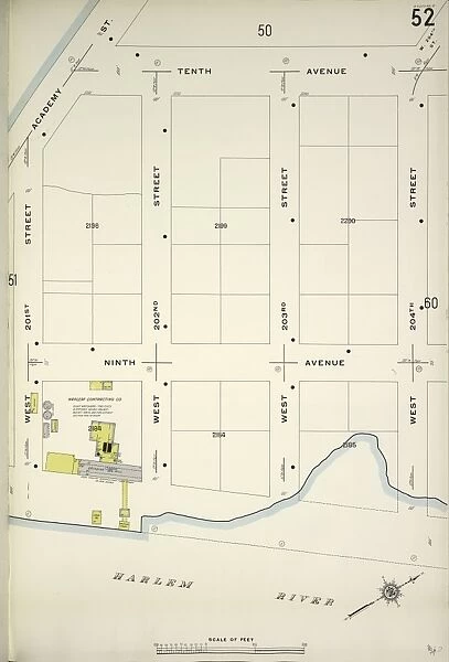 Manhattan, V. 12, Plate No. 52 [Map bounded by 10th Ave. W. 204th St. Harlem River, W