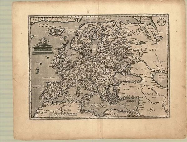 Map Evropae Abraham Ortelius 1527-1598 Copperplate print