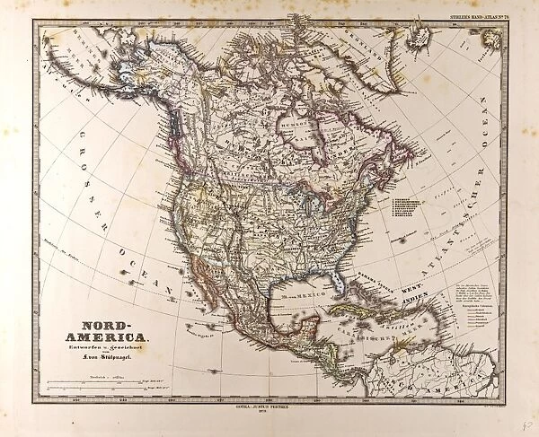 Map North America Gotha, Justus Perthes, 1872, Atlas