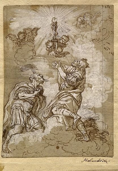 Michael Wenzel Halbax, Two Soldier Saints Adoring the Host, German, 1661 - 1711, c