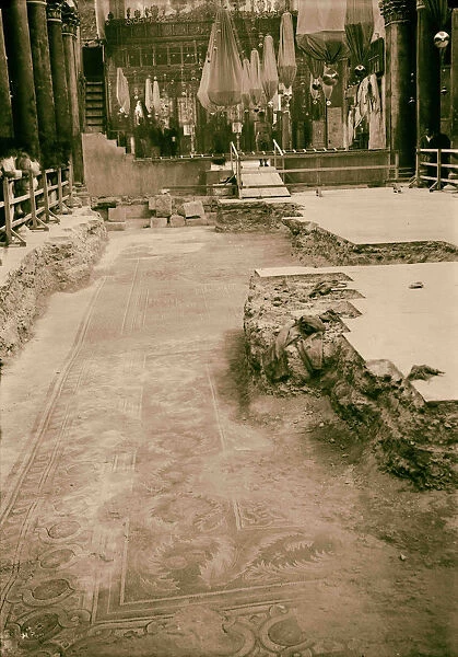 Mosaic floor Church Nativity Bethlehem 1934 West Bank