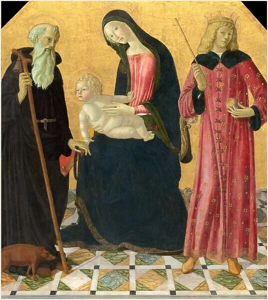 Neroccio de Landi, Italian (1447-1500), Madonna and Child with Saint Anthony Abbot