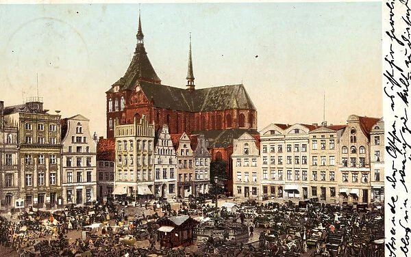 Neuer Markt Rostock Marienkirche 1898 Mecklenburg-Vorpommern