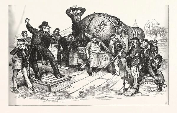 NOW OR NEVER, THE WHITE HOUSE OR BUST! Engraving 1880, US, USA, America, POLITICS