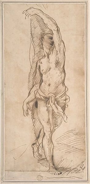Nude Figure Saint Sebastian? 17th century Pen