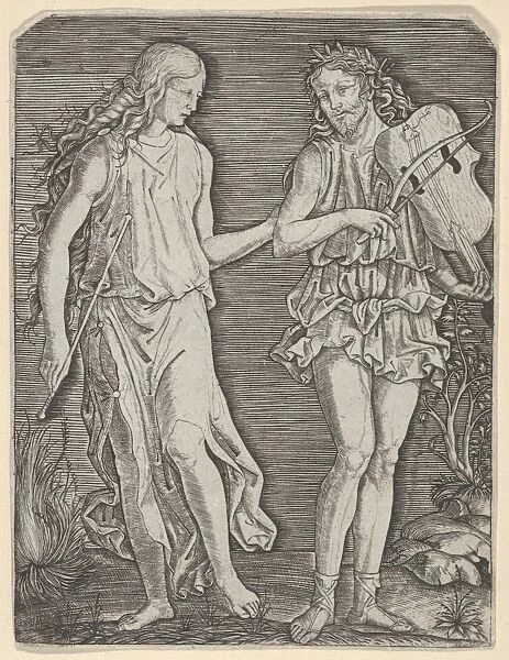 Orpheus Eurydice ca 1500-1506 Engraving 5 1  /  16 x 3 7  /  8in