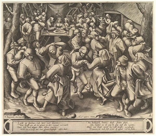 Peasant Wedding Dance 1570 Engraving first state