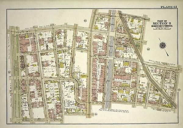 Plate 61, Part of Section 11, Borough of the Bronx. Bounded by E. 188th Street, Webster Avenue