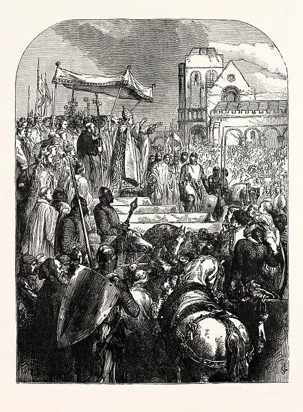 Pope Urban Ii. Preaching the First Crusade in the Market Place of Clermont