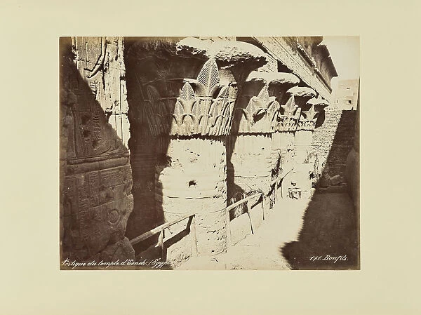 Portique du temple d Esneh. egypte Felix Bonfils