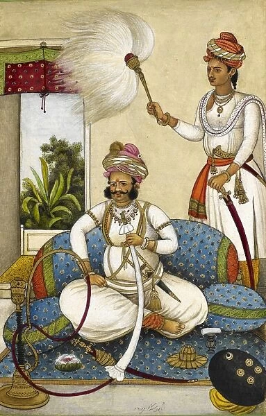 Portrait of Maharana Java, 19th century. Tashrih al-aqvam, an account of origins