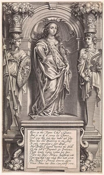 Portrait of Margaret Lucas, print maker: Pieter van Schuppen, Abraham van Diepenbeeck