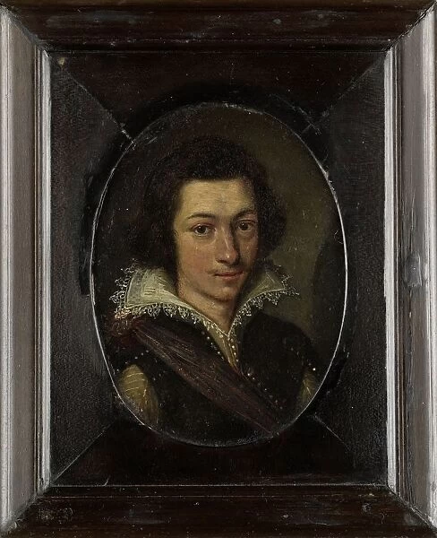 Portrait young man Bust oval right anonymous historical person portrayed