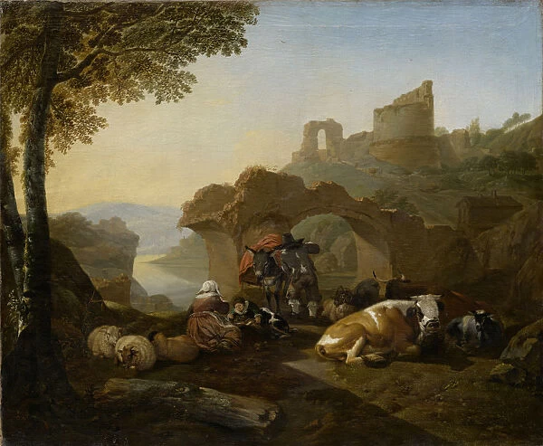Resting shepherds 1660 oil canvas 67. 5 x 82 cm