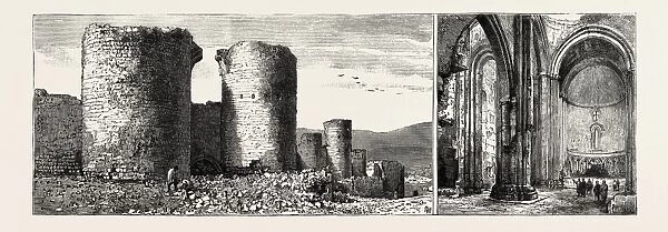 Ruins at Ani, Armenia: the Northern Walls, Showing the Gate of Kars (Left); Interior