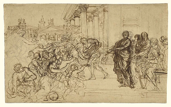 Saint Cecilia Giving Alms Poor Pietro da Cortona