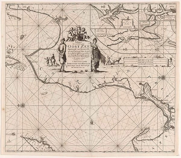 Sea chart of a portion of the Baltic coast of Poland and Latvia, Jan Luyken, Johannes