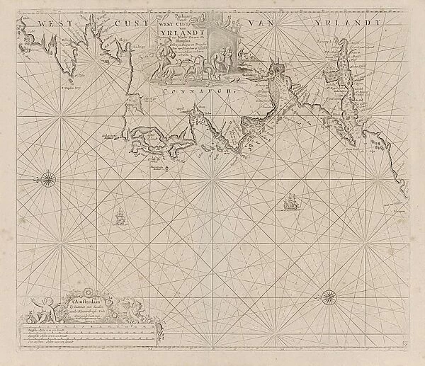 Sea chart of a portion of the west coast of Ireland, Jan Luyken, Anonymous, Johannes van Keulen