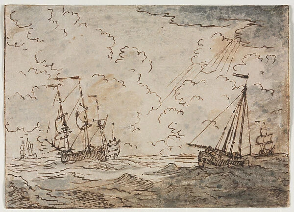 Ships Sea 17th century Ludolf Backhuysen Dutch