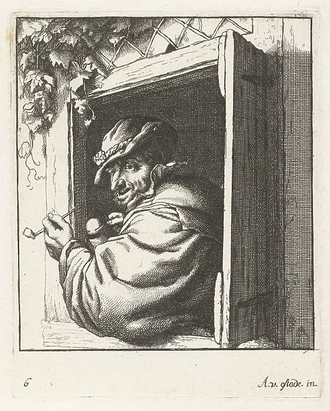 Smoking farmer, Abraham Bloteling, 1655-1690
