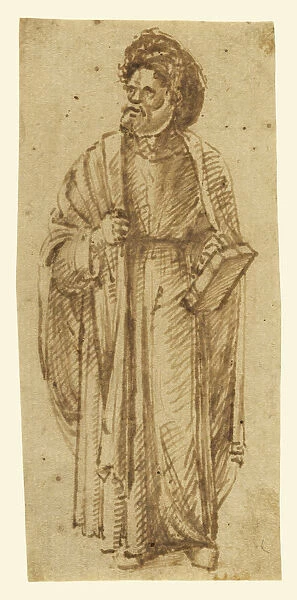 Standing Man Wearing Turban Attributed Giovanni Bellini