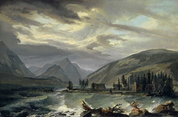 Storm Lake Thun c. 1774  /  77 oil canvas 54. 4 x 81. 7 cm