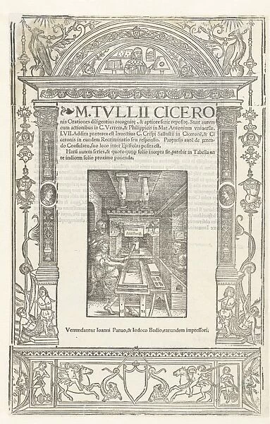 Title Journal of Ciceros Orationes, Marcus Tullius Cicero, Jodocus Badius, Jehan