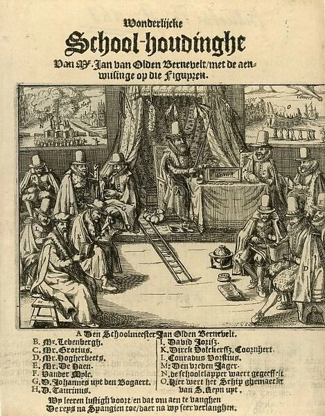 Title print of the pamphlet in 1618, entitled Wonderlijcke School houdinghe Mr