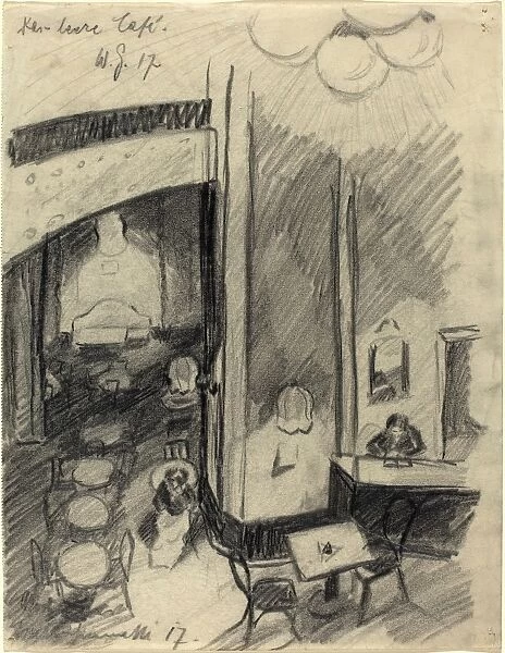 Walter Gramatta, Das leere Cafa (The Empty Cafa ), German, 1897-1929, 1917, graphite