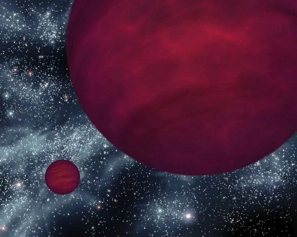 Artists concept of twin brown dwarfs referred to as 2M 0939