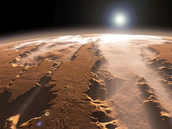 Artists concept of the Valles Marineris canyons on Mars