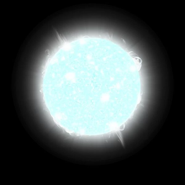 An artists depiction of a blue dwarf star