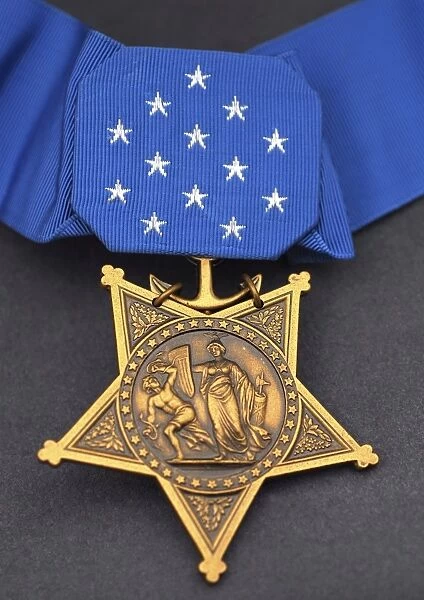 Close-up of the Medal of Honor award