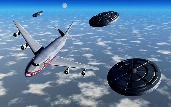 A commerical flight Boeing 747 being stalked by UFO s