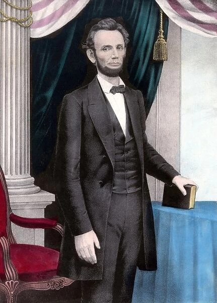 Digitally restored Civil War era color painting of President Abraham Lincoln