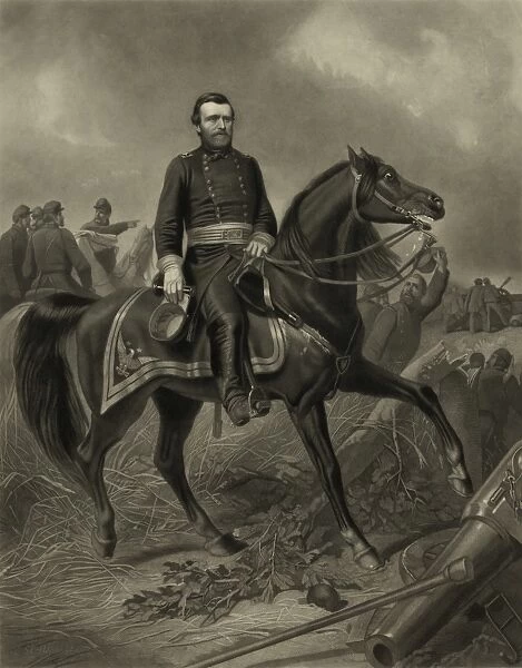 Digitally restored picture of General Grant during the American Civil War