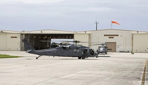 HH-60G Pave Hawk helicopters at Kadena Air Base, Okinawa, Japan