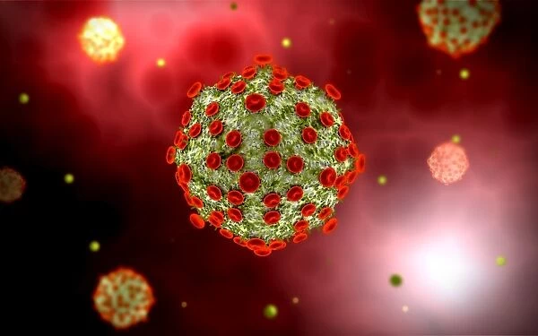 Microscopic view of HIV virus