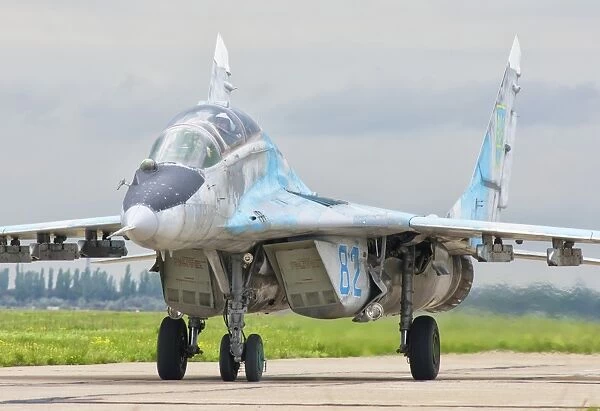 Ukrainian Air Force MiG-29 aircraft taxiing at Mykolaiv Air Base