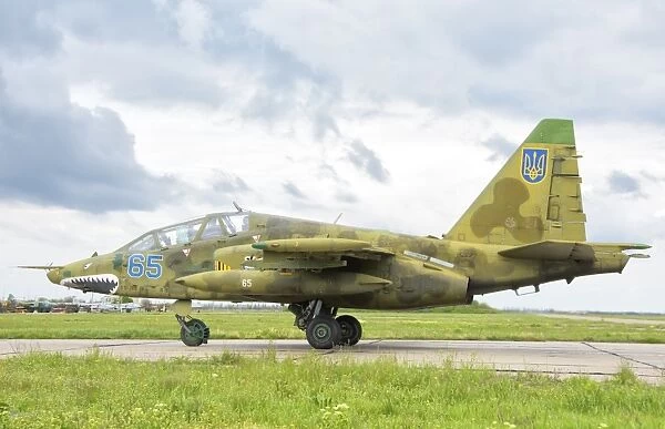 Ukrainian Air Force Su-25 taxiing at Mykolaiv Air Base