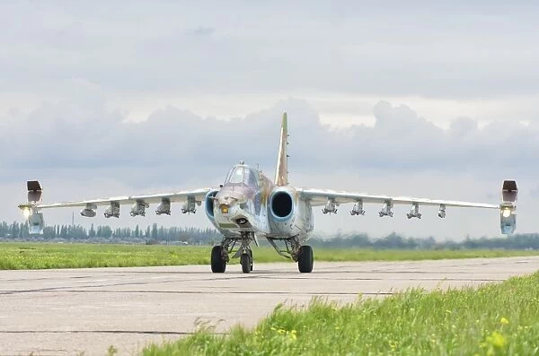 Ukrainian Air Force Su-25 taxiing at Mykolaiv Air Base